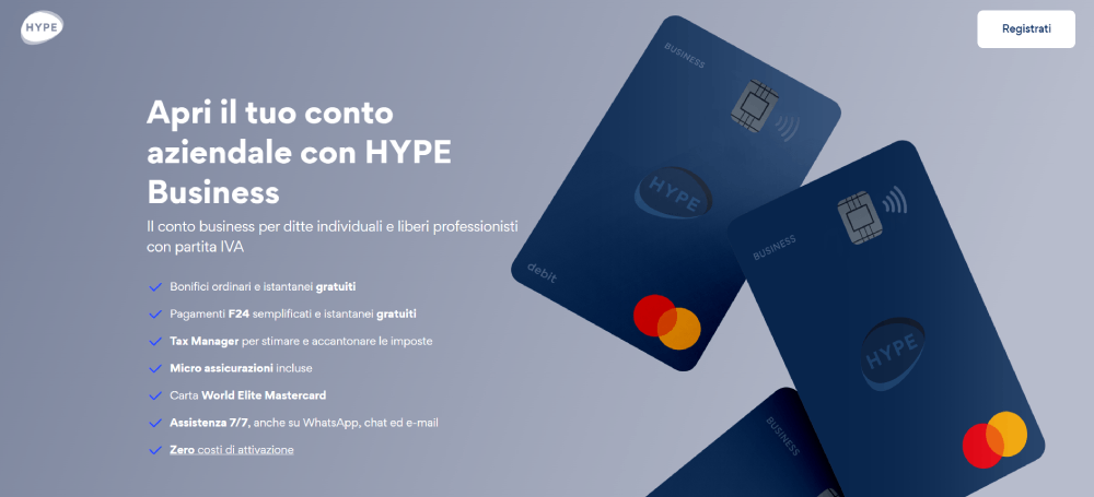 carta di debito hype business