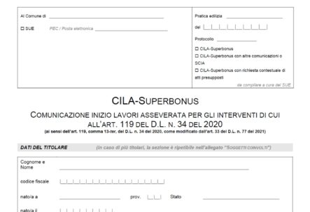 Nuovo Modello Cila Superbonus Editabile 2022