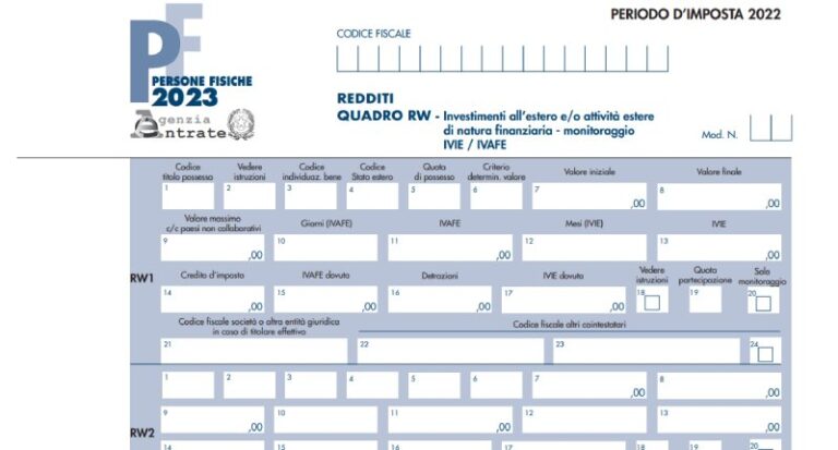 Come Compilare Il Quadro RW Online Per Un Conto Corrente Estero