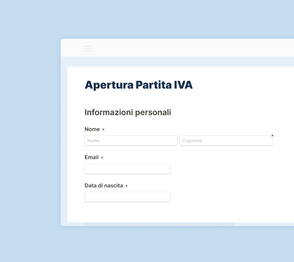 apri modulo partita iva